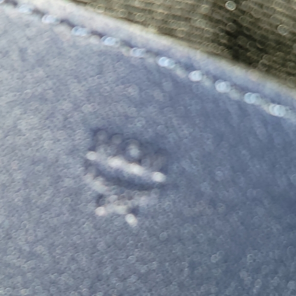 MCM Logo Leather Coin Purse in Silver  w/ Navy Strap small wallet - Picture 6 of 7